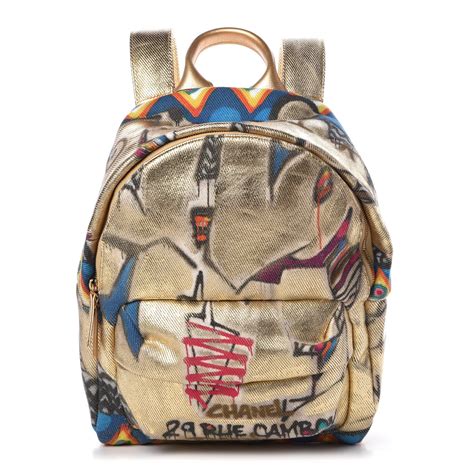 chanel multicolor canvas graffiti backpack